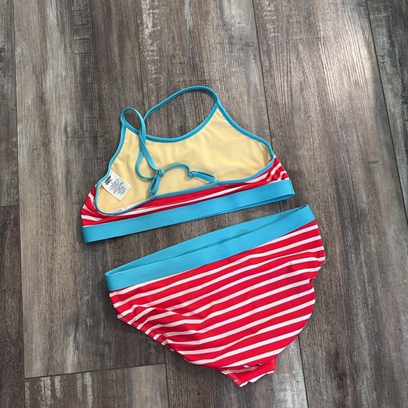 Lands' End striped athletic style bikini size 16 - Picture 3 of 7